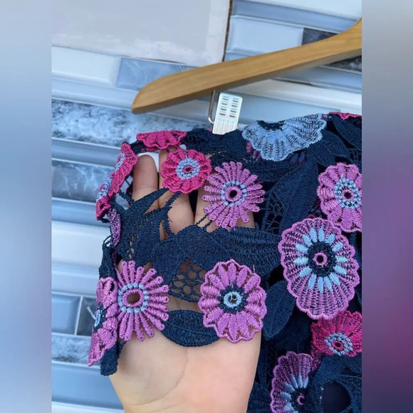 Shoshanna Gracia Multicolor Floral Lace Gown size 4 - Picture 7 of 16